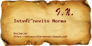 Istvánovits Norma névjegykártya
